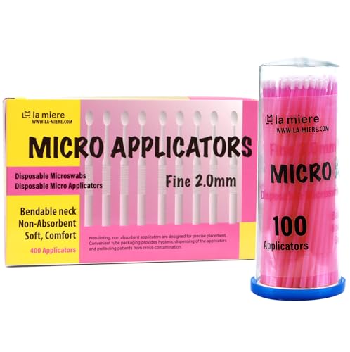 2.0mm Pink 400pcs Micro Brush Micro Applicators Brushes Fine Microswabs Fine - size: 2mm Pink