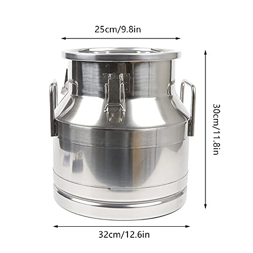 12L 3.16 Gallon Milk Can Stainless Steel Milk Bucket Wine Pail Bucket Versatile Milk Can Wine Bucket Liquid Storage Milk Transport Can Tote Jug with Sealed Lid Heavy Duty and Carry Handle - size: 12L 3.16 Gallon