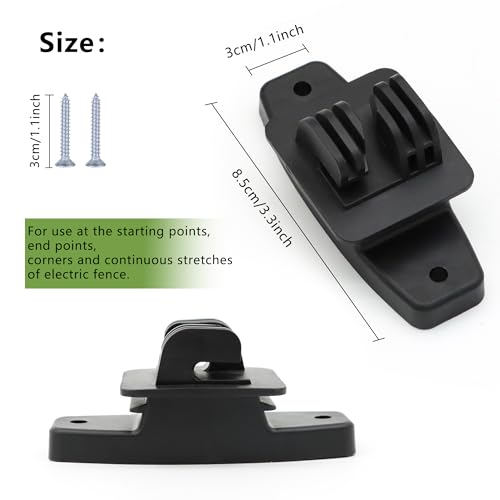Electric Fence Insulators Wood Post Claw, Black, 100 Count