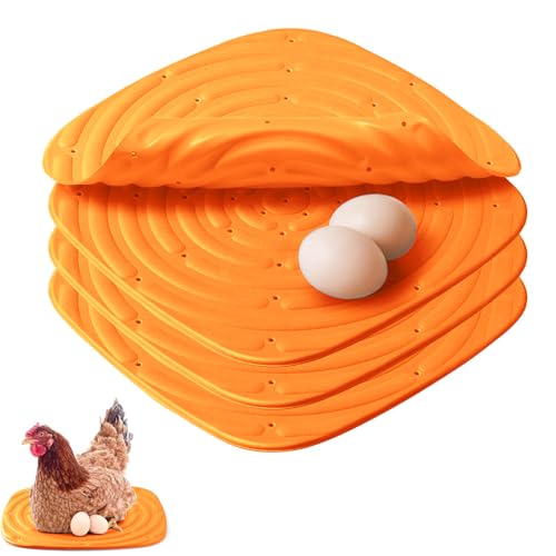 4PCS Chicken Nesting Box Pads, Washable Nesting Pads for Chicken Coop Bedding Nest Box Liners (Orange) - color: Orange