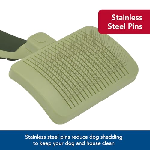 Coastal Pet Safari Dog Self-Cleaning Slicker Brush - Dog Deshedding Brush - Prevents Mats and Tangled Hair - For Dogs with Short or Long Hair - Small - 7" x 3.6" - size: Small