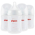 Pigeon PP Wide Neck Anti-Colic Nursing Bottle, 5 oz, 4-Pack | Includes 4 SS Nipples (0m+): Equipped with 4 natural-feel, extra-slow nipples; features a streamlined body for easy cleaning. - color: 5.4Oz, 4 packs