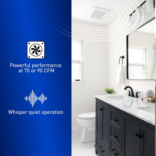 Panasonic Ecovent Ceiling/Wall Mount Bathroom Exhaust Fan, 70-90 CFM, FV-0709VB1