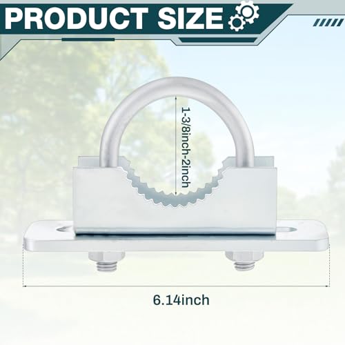 2 Pcs Chain Link Fence Adjustable Galvanized Gate Latch Stopper Stop Fits for 1-3/8"- 2" Latches Gates, Fences, Pool Enclosures, Farm