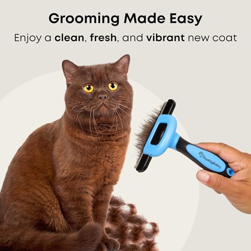 Short Hair Deshedding Brush for Dogs & Cats - Grooming Comb | Short-hair Deshedder Grooming Comb for Dogs and Cats to Loosen and Remove Shedding Fur