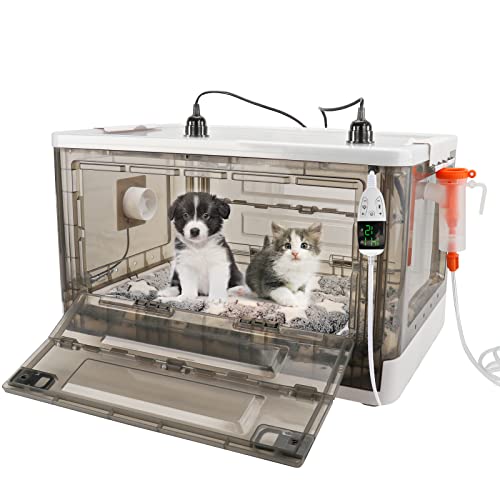 Puppy Incubator with Heating - Puppy Incubator,Fan Ventilation Circulation Design,Kitten Incubator,Incubator for Puppies with Puppy Bed Mat (55L)