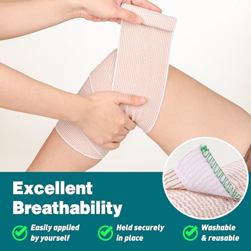 AZEN Premium 20 Pack Elastic Bandage Wrap 6 Inch, Compression Wrap Bandage for Legs, Ankle, Knee, Tummy, Body, Latex-Free, Lymphedema Wraps for Legs - color: C-20p(6in)