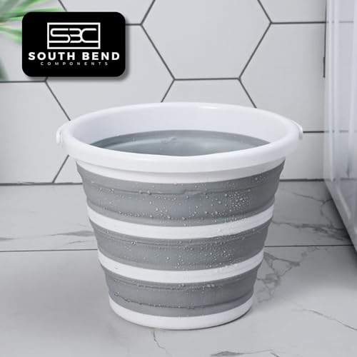2.6 Gallons Collapsible Bucket with Handle, Space Saving Design Portable Foldable Water Pail for Indoor/Outdoor, Mop, Boating, Camping, and Fishing (1-Pack)