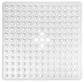 ADOV Square Shower Mat Non Slip, 21 x 21 in Bathtub Mat with 164 Strong Suction Cups, Drain Holes, Machine Washable, Soft Anti-Slip Bathroom Mat for Inside Shower, Tub and Shower Stall - Clear - color: White