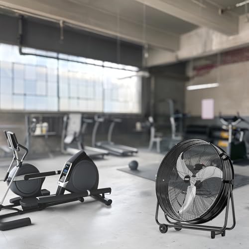 Bonnlo 30 inch Industrial Drum Fan, 13000CFM High Velocity Metal Floor Fan with Handle, 3-Speed, 360° Tilt, Heavy Duty, Air Circulator for Shop, Garage, Gym, Barn, Commercial, Black - size: 30'' (Black)