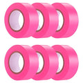 6 Pack Pink Flagging Tape, Non-Adhesive Plastic Ribbon Neon Marking Roll | 1inch*600ft, Marking Tape for Tree Marking, Hunting, Boundaries and Hazardous Areas,Trail Marking - color: Pink