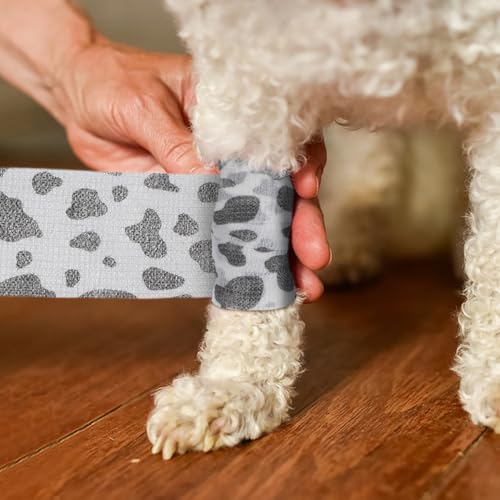POPETPOP 6 Rolls Self Adhesive Bandage Wrap for Dogs Cats Rabbits Breathable Vet Wrap Dirt-Resistant Elastic Cloth for Paw Protection Wound Care Outdoor Activity 1.96In Rolls