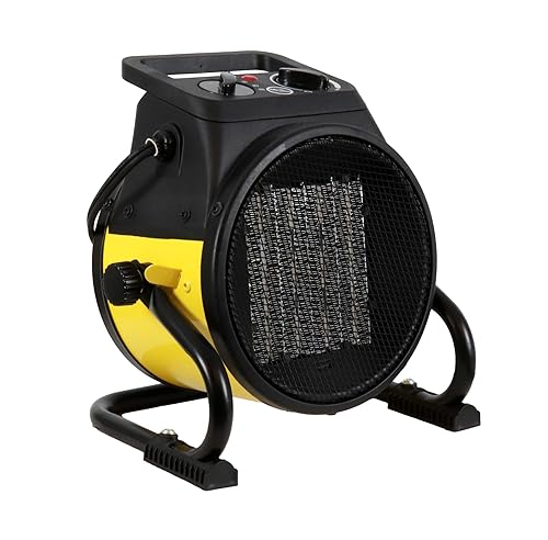 Dura Heat EUH1465 Electric Forced Air Heater with Pivoting Base 5,120 BTU, Yellow, 8.5" Height (Pack of 8) - size: 8.5" Height (Pack of 8)