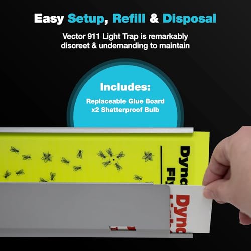 Catchmaster Pro Series Flying Insect Light Trap Replacement Board 5-PK, UV Light Fly Trap Refill, Adhesive Glue Boards, Bug Catcher, UV Lamp Mosquito Catcher, Home & Garage Pest Control - style: 911 Replacement Boards
