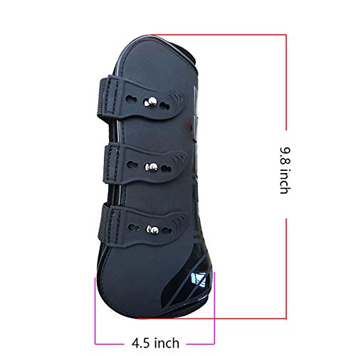 Open Front Jumping Tendon Horses Boots, Secure Leg Protection, Lightweight and Tough Dressage Horse Riding Equestrian Equipment - color: Brown( Front Tendon Boot Set)