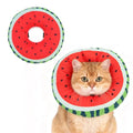 Cat Cone Collar Soft, Cat Recovery E Collar After Surgery to Stop Licking, Adjustable Waterproof Neck Elizabethan Pet Kitten Puppy Donut Pillow for Cats Wound Healing, Watermelon - color: Watermelon, size: Small(5-9.5in)