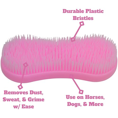 Intrepid International Magic Horse Brush, for Horse Grooming Kit w/Durable Plastic Bristles, Horse Brushes for Grooming, Light Pink