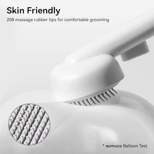 Aumuca Cat Brush for Shedding, Cat Brushes for Indoor Cats, Cat Brush for Long or Short Haired Cats, Cat Grooming Brush Cat Comb for Kitten Rabbit Massage Removes Loose Fur - color: White