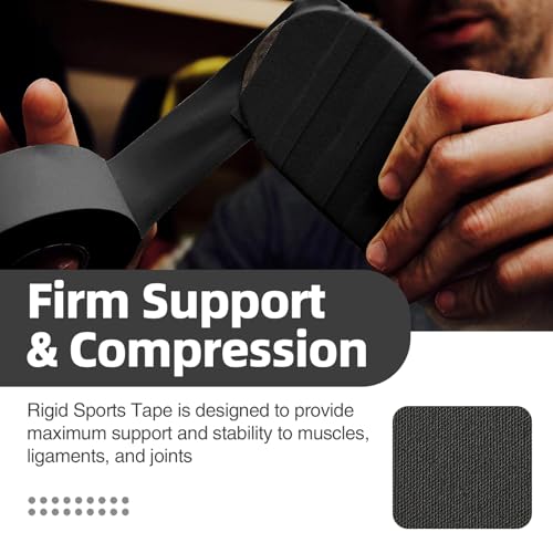 OK TAPE 4 Rolls Black Athletic Tape, Sports Tape, Very Strong, Easy Tear | Medical Tape, Wrist Tape, No Sticky Residue, Secure Ankle, Finger, Knee- 1.5inch x 15yards - color: Black-4 Rolls, size: 15 yards