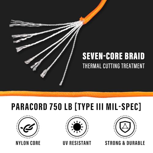 Braid 7 Strand Outdoor Survival Paracord Polyester Rope Nylon Rope Mix Thick Heavy Duty Ropes 5/32'' 50ft 4Packs High Strength Perfect for Clothesrope Camping Hiking and Other Outdoor Activities - size: 5/32'' 50ft 4Pack