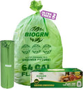 60-64 Gallon Compostable Trash Bags, 12 Count, 2 Mil Heavy Duty Flat Top Large Trash Bags, 243L Lawn & Yard Waste Bags for Outdoor Garden Cleanup, ASTM D6400 BPI & OK Compost HOME Certified - color: 64 Gallon Flat Top, 12 Count
