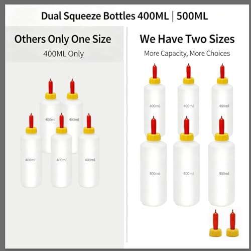 Goat Bottle and Goat Bottle Nipples, 2 pcs Nipple 3pcs 500 ml and 3pcs 400ml Lamb Feeding Bottle Kit for Feeding Sheep Goat Lamb Puppy for Farm