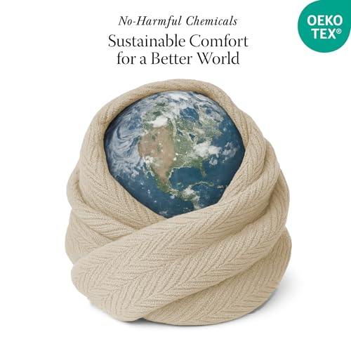 Threadmill Luxury Cotton Blankets for Queen Size Bed | All-Season 100% Cotton Queen Size Blanket | Herringbone Cozy, Soft Breathable Fall Thermal Blanket fits Full Size Bed, 90x92 | Beige | All-Season Thermal Blanket, Soft & Breathable, Cozy Moisture-Wick