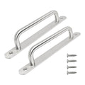 2PCS 7.55” Stainless Steel Barn Door Pulls, Brushed Silver Sliding Door Handles for Cupboard Cabinet Wardrobe Drawer Shed - size: 7.55inch