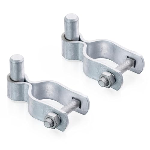 KINNAN 1-5/8" Chain Link Fence Gate Male Hinge, Heavy Duty Galvanized Steel, Gate Hinges with Bolts and Nuts, Durable Fence Hardware for Secure and Long Lasting, Easy Installation (2 Pack) - size: 1-5/8