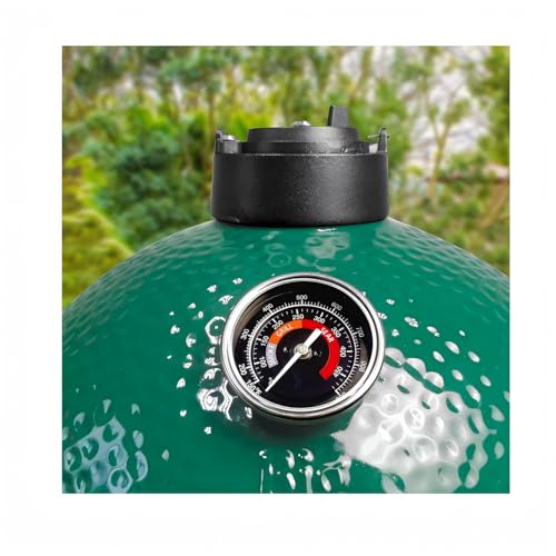 Thermometer Replacement for Big Green Egg, BGE Temperature Gauge for Big Green Egg,Grill Dome, Char-Griller Kamado, Stainless Steel 150-900°F with No-Fog Glass Lens (2" for BGE) - size: 2" for BGE