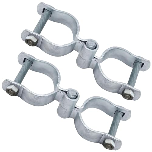 2 Pack 1-5/8" x 1-5/8" Chain Link Fence Gate Hinge Kit, Galvanized Steel Gate Hinges, Heavy Duty with 2 PCS Frame Hinge and 2 PCS Post Hinge, Bolts & Nuts Included - size: 1-5/8" x 1-5/8"