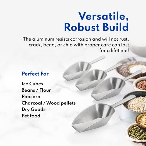 New Star Foodservice Cast Aluminum Flat Bottom Utility Scoop, 1oz, Extra Small Size, Silver, Hand Wash Only - size: 1-Ounce