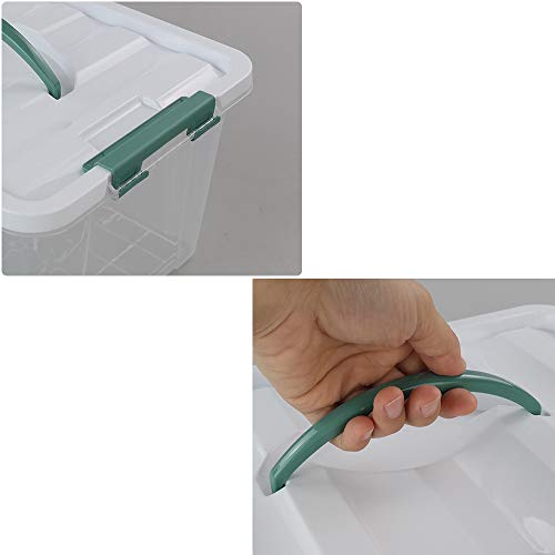 Gloreen 14 Quart Clear Storage Bins with Lid and Handle, Multipurpose | Stackable Plastic Latches Storage Box Container - size: 14 Quart, 1 Pack