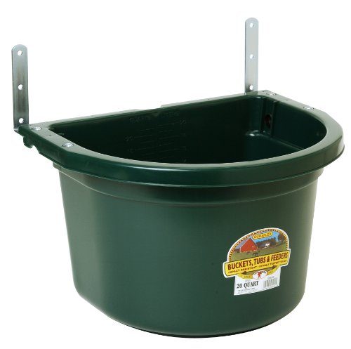 Little Giant® Plastic Fence Feeder | Pig Feeder | Clip On Fence Feeder | Mountable Feed Bucket | 20 Quarts | Green - color: Green, size: 20 Quarts
