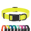 Waterproof Dog Collar, Easy to Clean Rubber Dog Collars with Quick Release Buckle Fits Small Medium or Large Dogs (Yellow, M < 11.8-18.5 inch) - color: Yellow, size: M (11.8-18.5 inch)