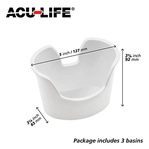 Acu-Life Ear Wash Basin & Ear Wax Remover, Comfort Fit, 3 Count, White | Molded Design Provides Comfortable Fit During Ear Cleaning, Helps Catch Water For Less Mess, Easy To Use and Clean, Reusable - style: Basin