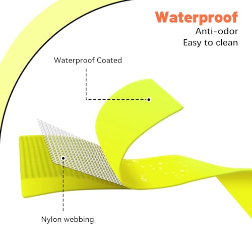 Waterproof Dog Collar, Easy to Clean Rubber Dog Collars with Quick Release Buckle Fits Small Medium or Large Dogs (Yellow, M < 11.8-18.5 inch) - color: Yellow, size: M (11.8-18.5 inch)