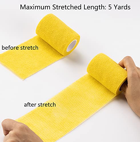 Self Adhesive Bandage Wrap 3 inch, for Wrist Ankle Sprains, Vet Wrap for Animals, 12 Rolls