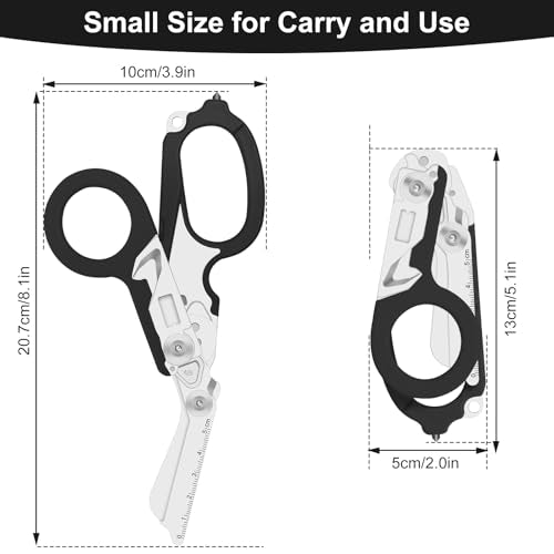 6-in-1 Heavy-Duty Emergency trauma shears (Yellow Black) - color: Yellow Black