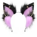 Handmade Wolf Ears Headband Fox Ear Hairband Wolf Cosplay Props - color: Purple