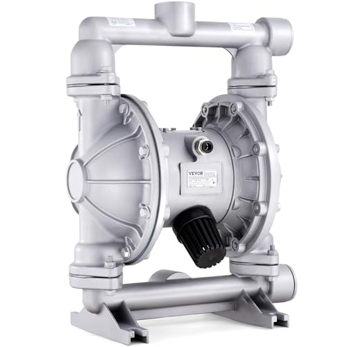 VEVOR Air Operated Double Diaphragm Pump, 44GPM, Max 115PSI Air Waste Oil Pneumatic Transfer Pump with 2 Extra Diaphragms, 1-1/2 inch Inlet & Outlet Aluminum Alloy Diaphragm Pump for Diesel Grease Oil | for Diesel Grease Oil, 2 Extra Diaphragms, 1 Inch In