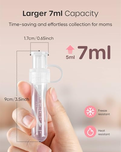 Nuliie 8pcs Colostrum Collector Kit, 7ml, Leakproof, Reusable, BPA-Free | Breast Milk Collector, Heat & Freezer Resistant, Cotton Cloth Wipe, Storage Case, Cleaning Brush, Ready-to-Use for Newborns - size: 8 Count
