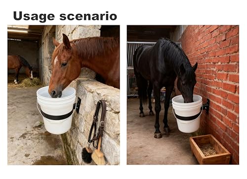 5-Gallon Bucket Holder, Feed Bucket Holder, With Strong lLoad-Bearing Capacity, Wall-Mounted Installation, Can be Installed in Garages, Stables, Fences(Black 1 PCS)