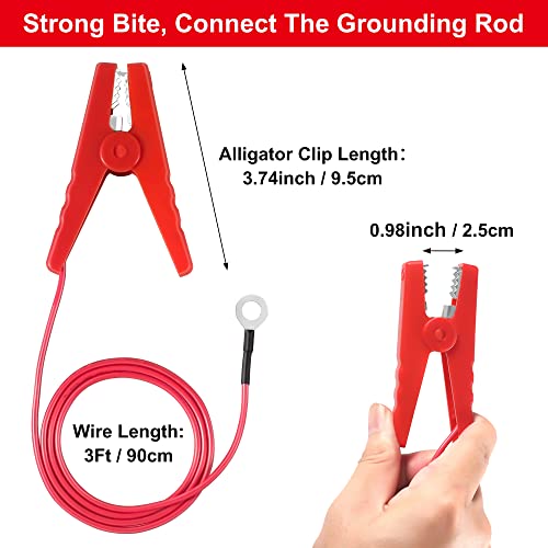 Electric Fence Lead Wire Connector, 18AWG Alligator Clip Set, 3Ft | 2-Step Easy Install, Compatible with Solar Fence Energizers & Chargers, Fits Poultry, Livestock, Farm, Garden Netting Fence - style: 3FT Wire