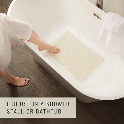 Rubbermaid Commercial Products Safti-Grip Bath Mat, Medium, White, Suction-Backed, Non-Slip for Commercial/Residential Use for Shower Stall/Bathtub/Bathroom - size: Medium