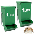2 Packs Hay Feeder Rabbit, Metal Small Animal Feeder with Lid & Mesh Bottom, 3.1 Inch 1 LBS Capacity, Gravity Food Dispenser for Guinea Pigs Chinchillas, Cage or Outdoor Use, Green - size: 3.1 Inch (2Pcs)