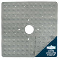 SlipX Solutions 21"x21" Mildew Resistant Non Slip Shower Stall Mat, Tan | Soft Durable Rubber Underfoot, Product Protection, 140 Power Grip Suction Cups, Center Drain Hole - color: Tan