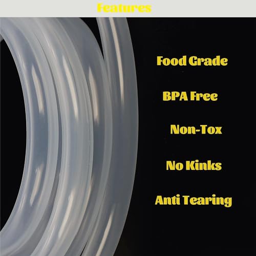Eastrans 1/8" ID Silicone Tubing, Food Grade 1/8" ID x 3/16" OD Flexible Pure Silicone Hoses High Temp for Home Brewing,10 Feet Length (3mmID*5mmOD) - size: 1/8" ID x 3/16" OD, style: 10 feet