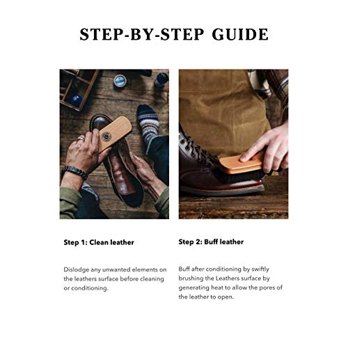 Cobbler's Choice Horsehair Shoe Brush - Premium Shoe Shine & Polish Brush | Horsehair Brush for Shoes & Boots - Buffs, Shines & Cleans Leather with a Concave Beech Wood Handle for a Comfortable Grip - color: Tan