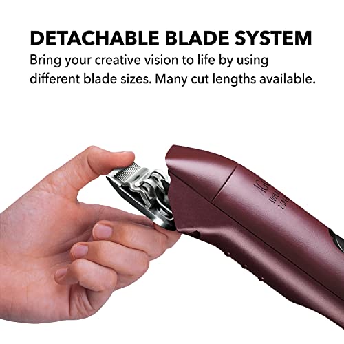 Andis Professional UltraEdge Super 2-Speed Detachable Blade Dog/Pet Clipper, Rotary Motor with Shatter-Proof Housing, Runs Calm & Silent, 14-feet Cord, for All Dog Coats & Breeds, 120 Volts, Burgundy | Rotary Motor with Shatter-Proof Housing, Runs Calm &